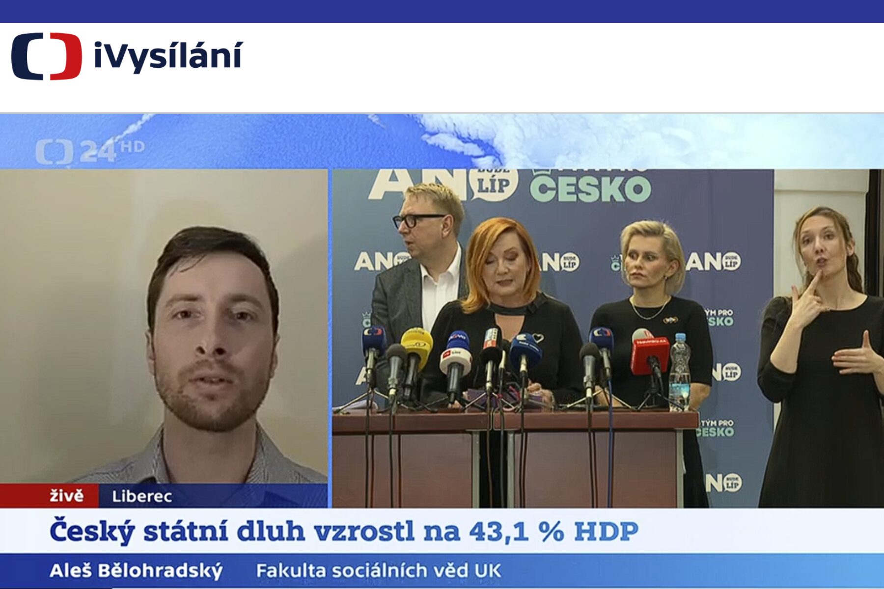 Aleš Bělohradský mluví na ČT24